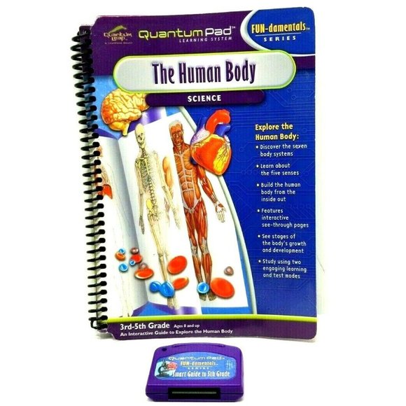Quantum Leap Pad Lot of 2 Games Treasure Island & The Human Body W Books (K3) - Picture 3 of 5